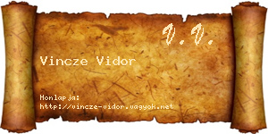 Vincze Vidor névjegykártya